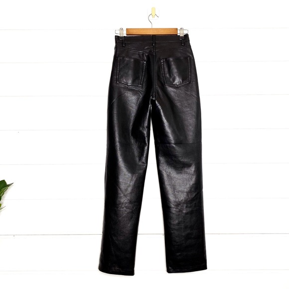 Aritzia Wilfred Melina High Rise Black Vegan Leather Pants Size 0 - Picture 7 of 12